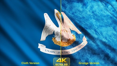 Seamless Looping Louisiana State Flag Waving Motion