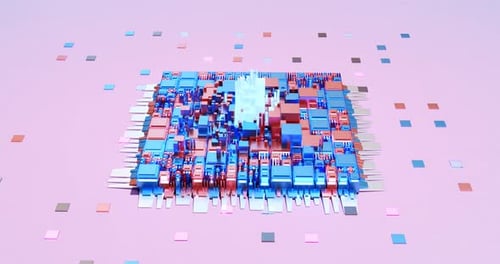 Growing Futuristic City Timelapse 3D