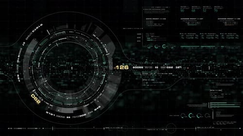Futuristisches Motion-Graphic-Head-up
