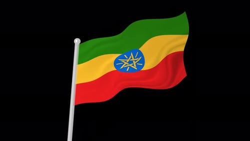 Realistic Waving Ethiopian National Flag Animation