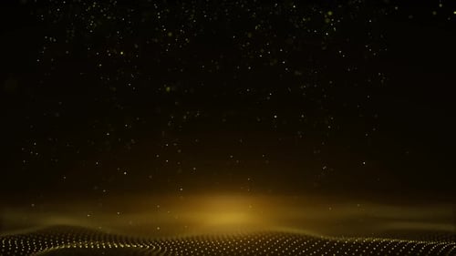 Abstract Golden Particles and Digital Wave Background