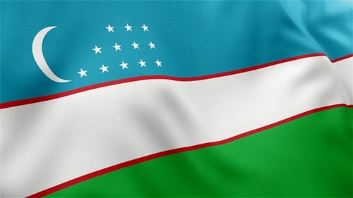 Waving National Flag of Uzbekistan Seamless Loop