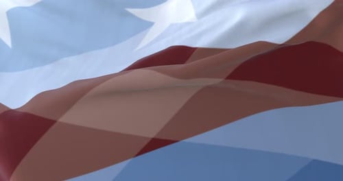 Realistic Waving American Flag Background with Fabric Motion