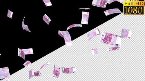 Fallendes Geld Euro auf Alpha-Kanal-Loops V3