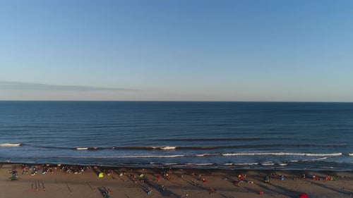 Drone Flying Towards The Shore