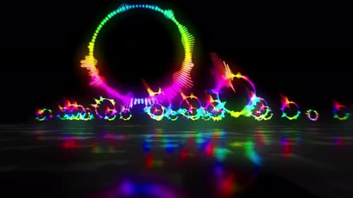 Vibrant Neon Circular Audio Visualizer