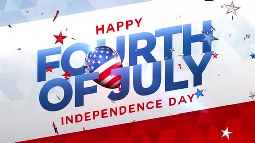 Fourth of July Independence Day United States of America State with Flag 4K