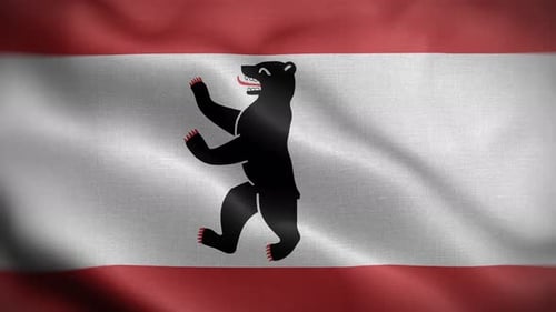 Waving Berlin City Flag Loop Animation