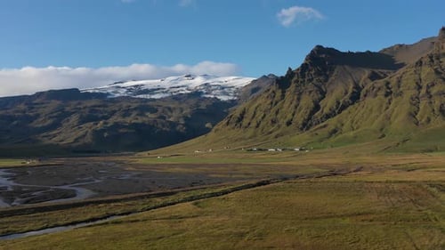 Aerial view of the beautiful landscape in Iceland. 4K
