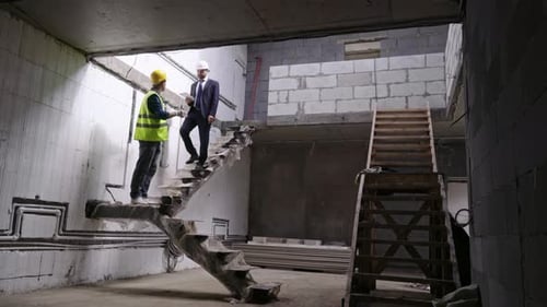 Building Engineers Checking Work Progress