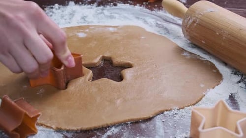 Close Up Of Making Gingerbread Cookies