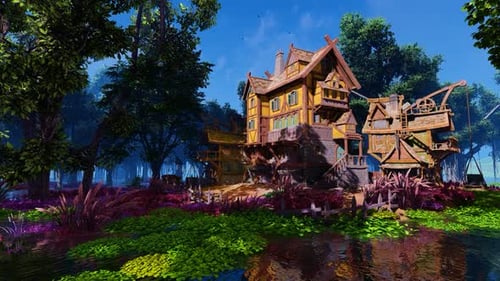 Fairy house in a fantasy forest