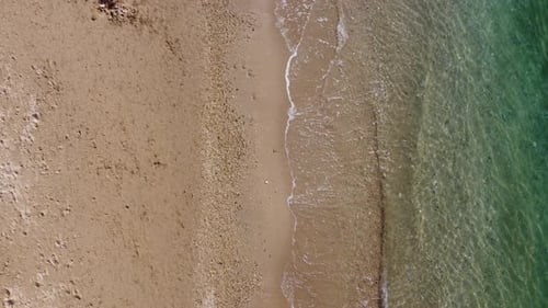 Beautiful Remote Beach with Crystal Clear Water Aerial View