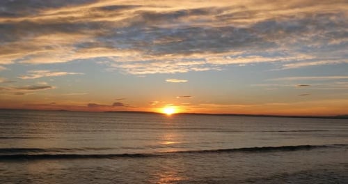 Ocean at Sunset, Camargue in the South East of France, Real Time 4K