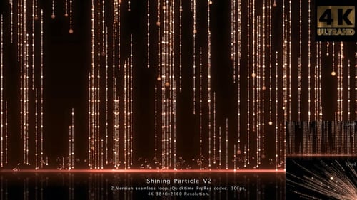 Sparkling Golden Particle Trails and Falling Glitter Loop Background