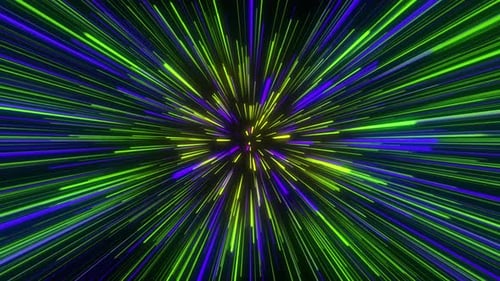 Abstract Sci-Fi Warp Speed Light Streaks Background