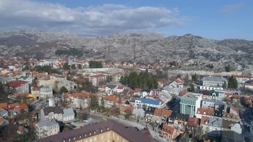 Aerial View of Cetinje Town in Montenegro