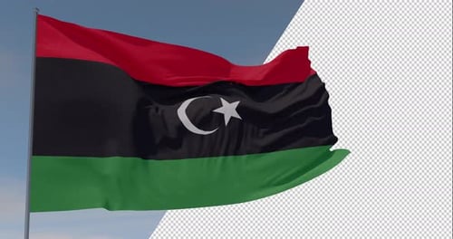 Flagge Libyen, Patriotismus, nationale Freiheit, nahtlose Schleife, Alphakanal