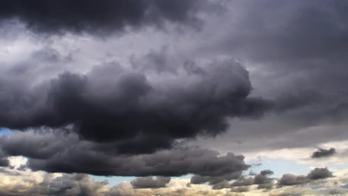 Dramatic Dark Clouds Moving in a Stormy Sky