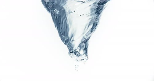 Water Tornado Vortex Swirling Against White Backdrop