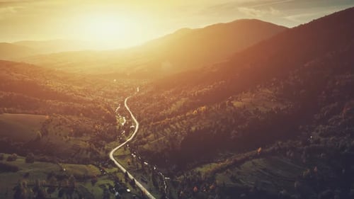 Vista aérea panorâmica da paisagem rural das Terras Altas