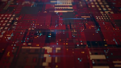 Futuristic Digital Circuit Board Technology Motion Background