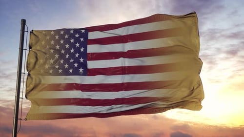 Waving New Jersey and USA Flag Transition