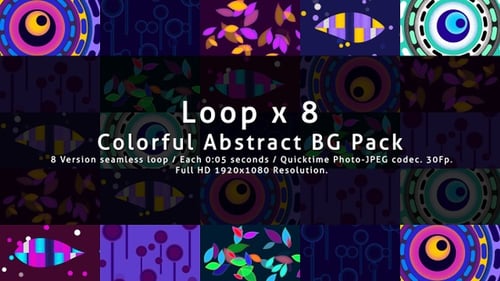 Vibrant Abstract Geometric Looping Backgrounds Pack
