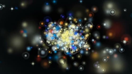 Abstract Particles with Dynamic Colorful Glows Animation