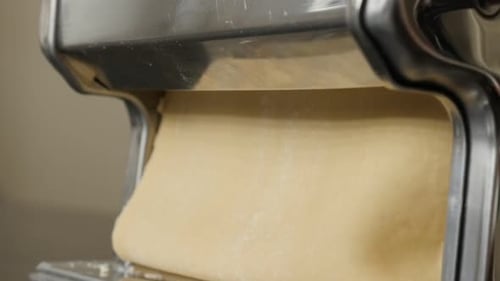 Close-up of Italian lasagna made from dough slow-mo 1920X1080 HD footage - Slow motion using of ki