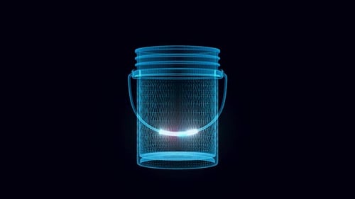 Blue Bucket Hologram Rotating Hd