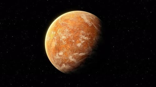 Animated Realistic Planet Rotating in Deep Space