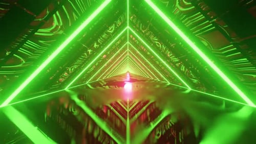Green Square Vj Loop Tunnel Background 4K
