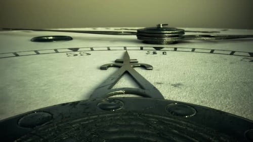 Retro antique clock. The decorative hands of the clock are moving on the dial.