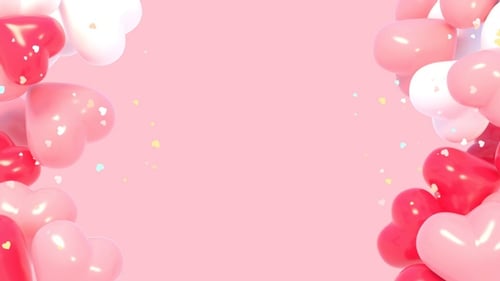 Pink Heart Balloons Background