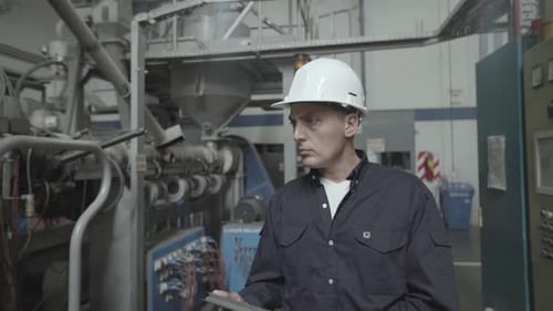 Engineer working in factory