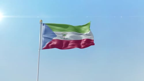 Realistic Waving Flag of Equatorial Guinea