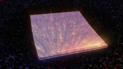 Futuristic Glowing Data Plane Display