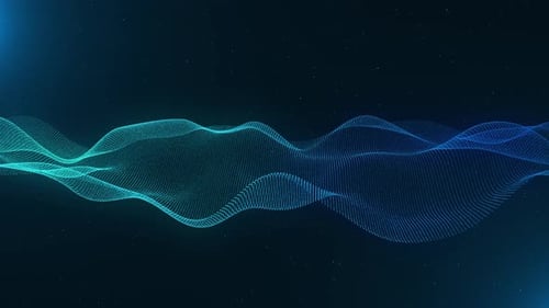 Futuristic Particle Wave Digital Background Loop