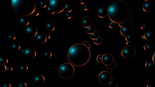 Shiny Black Metallic Balls Loop Animation on Dark Bacgkround 3d Render