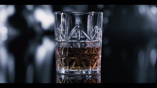 Close-Up of Whiskey in Elegant Glass