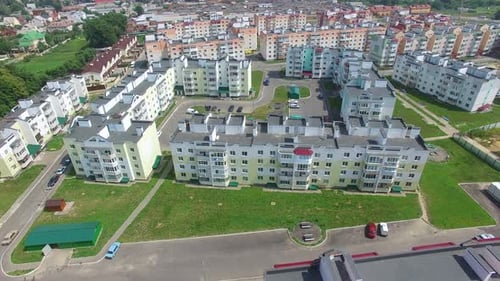Infrastruktur des neuen Stadtteils in Luftaufnahme