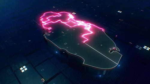 Karte von Katar 4k Loop