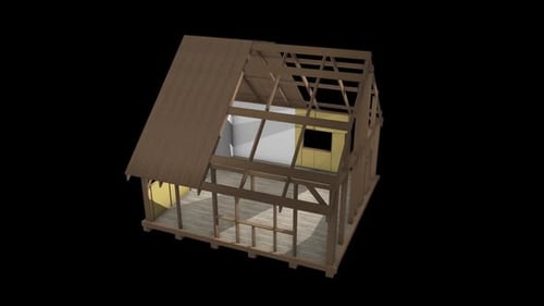 3D Animation of House Construction Process and Building Progress