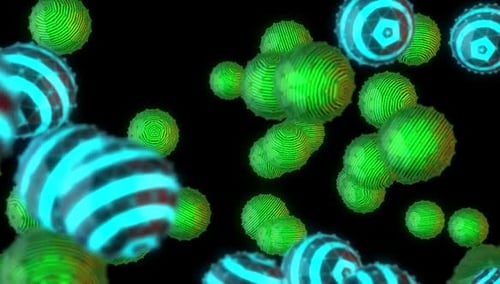 Dynamic Sci-Fi Glowing Spheres Loop Background