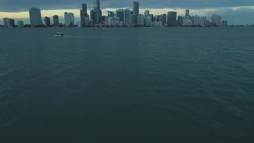 Miami Brickell Skyscrapers. City Downtown. Urban Skyline. Aerial View