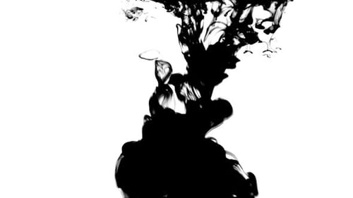 Abstract Black Ink Flowing in a Clear Liquid