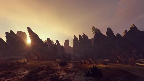 Paisaje planetario espacial de montaña