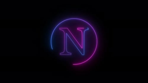 Blue Pink Neon Light N Text Intro Animation