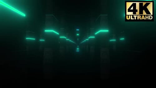 Futuristic Neon Light Tunnel Animated Background